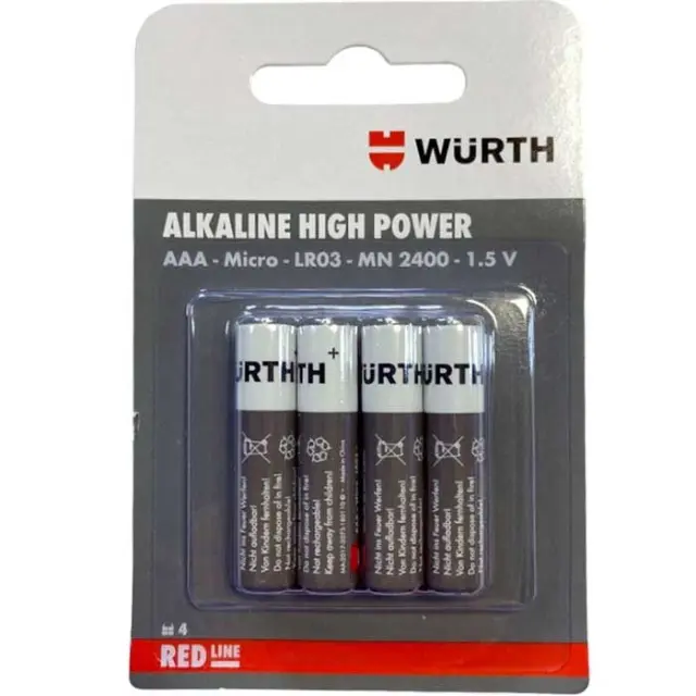 Wurth Red Line Αλκαλικές Μπαταρίες AAA 1.5V 4τμχ 08270012