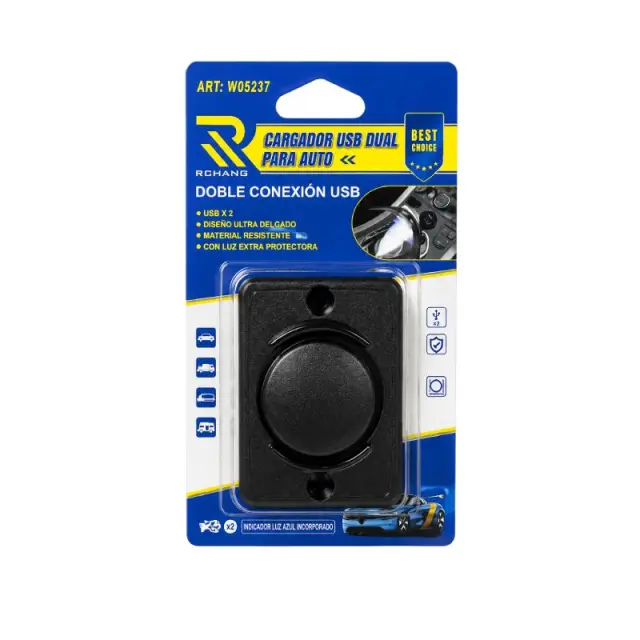 Rchang Φορτιστής Αυτοκινήτου με 2 θύρες USΒ 12/24V 3.1A W05237 - Cargador USB Dual 0111569