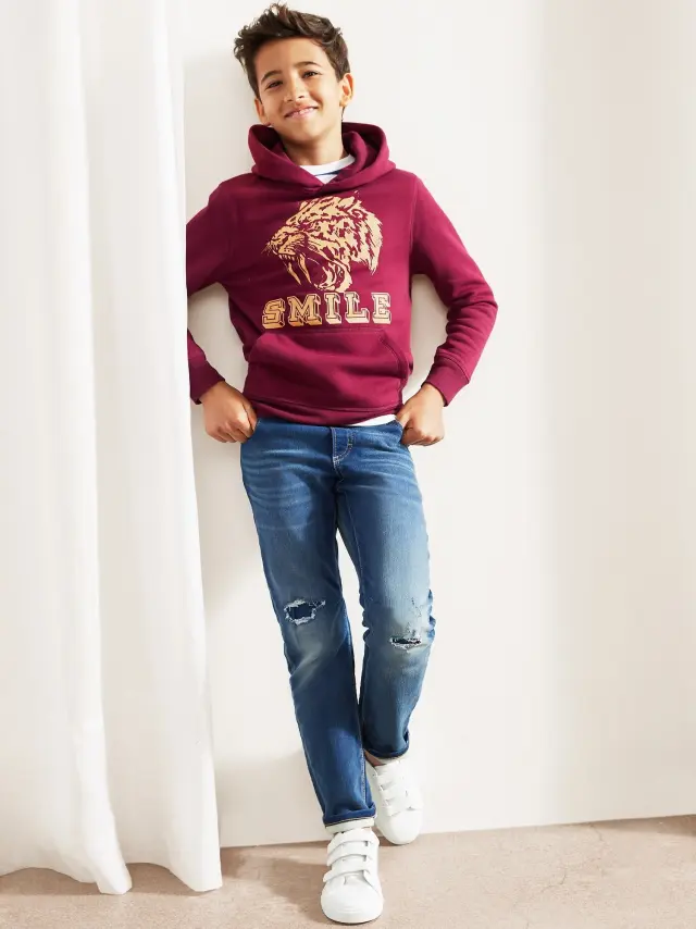 Μπλε Παιδικό Slim Pull-On Τζιν με Stretch medium destroy