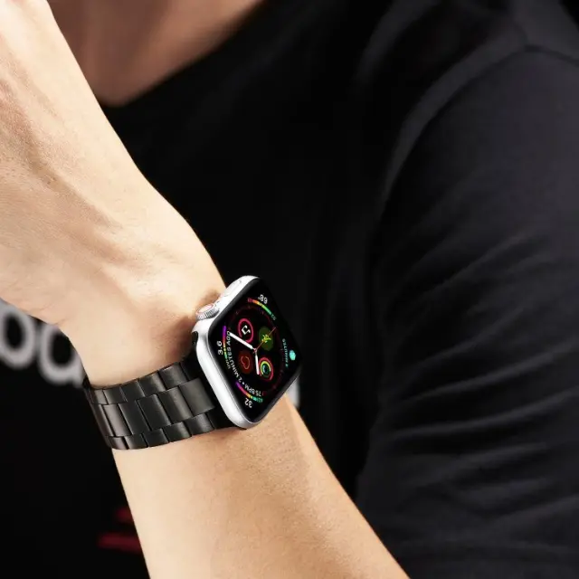 Ultra-Thin Three-Bead Metal Λουράκι για Apple Watch 38/40/41/42 (Series 10/11/12)mm- Black OEM 3