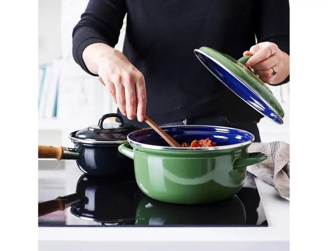 Κατσαρόλα BK Dutch Oven Indigo με καπάκι, εμαγιέ επίστρωση, διάμετρο 22cm και χωρητικότητα 3.3L - Green 25884 2