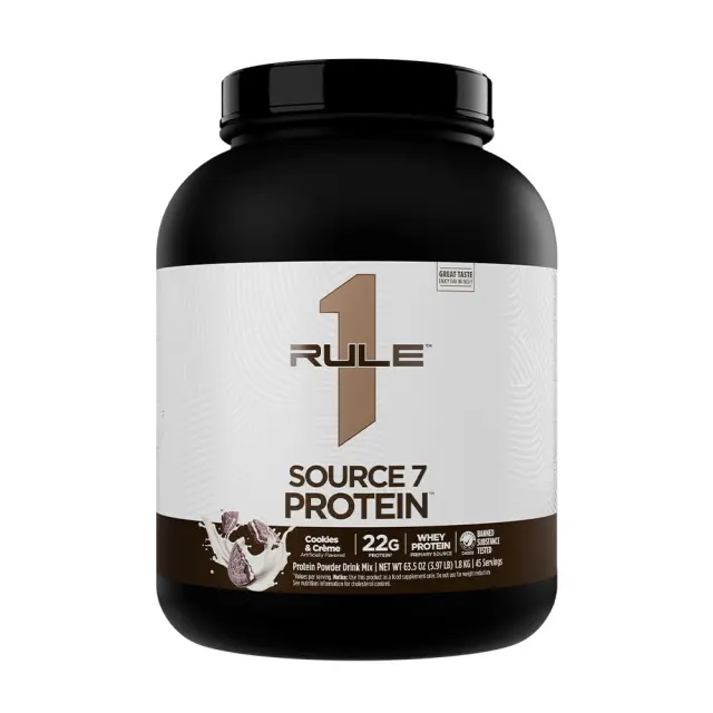 Rule1 Source 7 Protein Cookies and Cream Gelato, 4 lbs