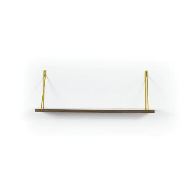 Ράφι Τοίχου PALMER Καρυδί/Κίτρινο 72x20x27cm 3