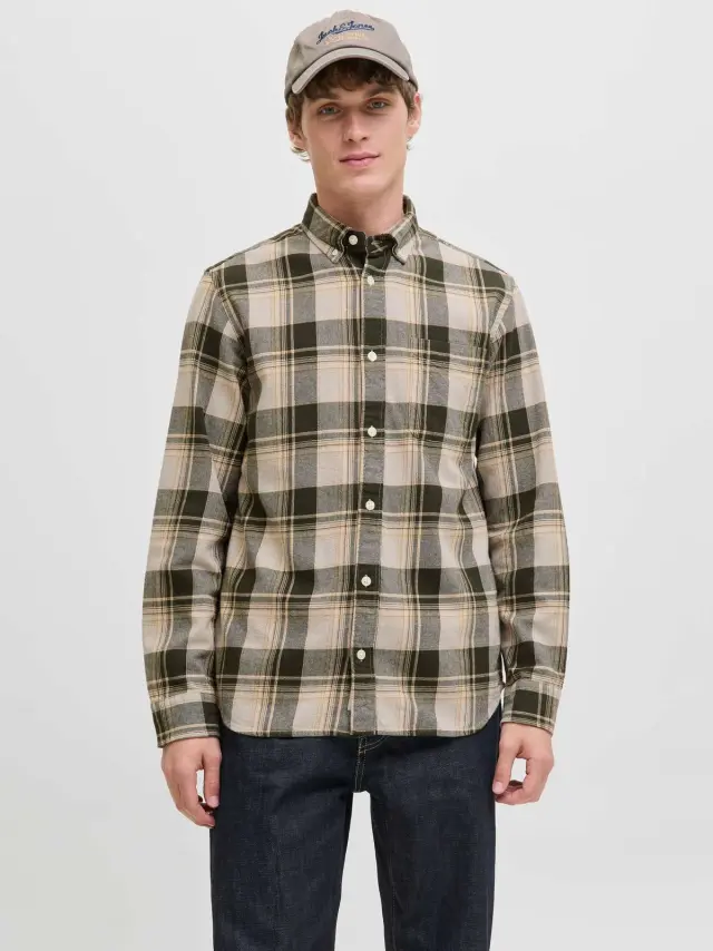 JPRBLUBROOK CHECK L/S SHIRT SN Peat - L 3