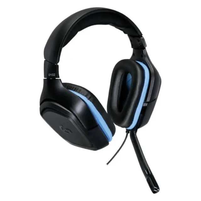 Logitech G432 7.1 Over Ear Gaming Headset με σύνδεση 3.5mm / USB Μπλε 3