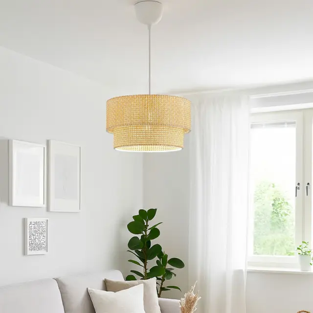 Φωτιστικό οροφής Sora Megapap E27 ύφασμα PVC μονόφωτο χρώμα μπεζ Ø30x70εκ. 2