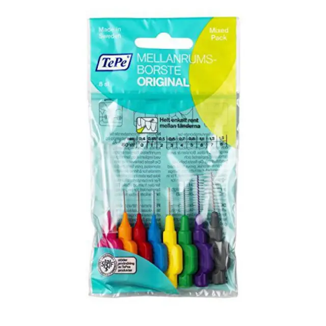 TePe Interdental Brush Mixed Pack Μεσοδόντια Βουρτσάκια σε διάφορα χρώματα (Size 0-7) 8 τεμάχια 2
