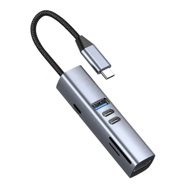 Mobile Origin 7in1 MultiHub HB2 - 3x USB-C, USB-A, HDMI, TF/SD Cards, USB-C Cable 3