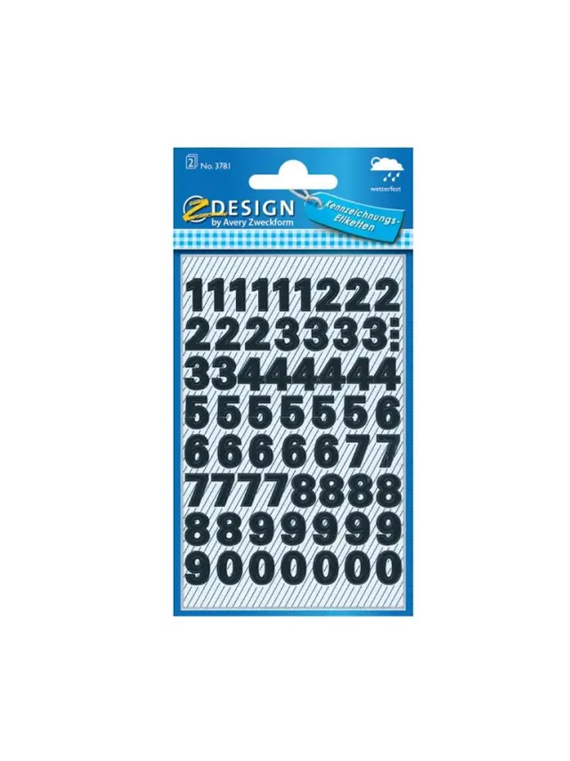 Z-Design HOM Ετικέτες 3781 Αριθμοί (2 Φύλλα) (Z-DESIGN)