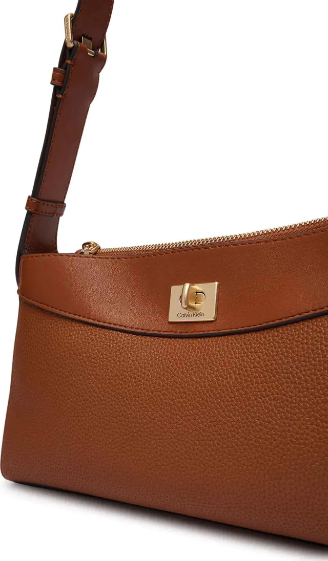 Calvin Klein Γυναικεία Μικρή Τσάντα Ώμου Mix Media Shoulder Bag Καφέ 2