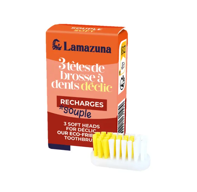 Lamazuna Toothbrush Replacement Heads Soft – Ανταλλακτικές Κεφαλές Οδοντόβουρτσας Soft, 3 τεμ.