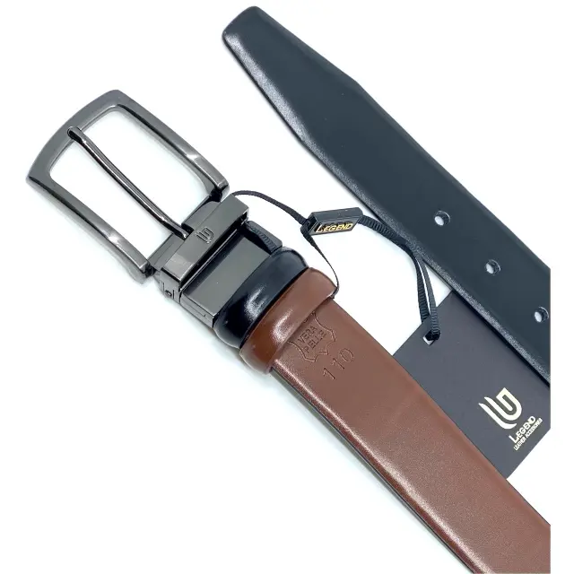 Μαύρη Camel Δερμάτινη Ζώνη Διπλής Όψεως - 155 cm 2