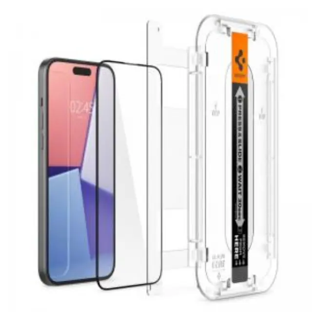 Tempered Glass Full Face Spigen Glas.tR EZ-FIT Apple iPhone 15 Μαύρο N62720 3