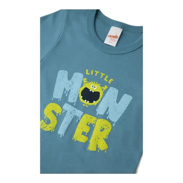 Minerva Παιδικό Φανελάκι Αγόρι Little Monster, Χρώμα Μπλε Παστέλ 2