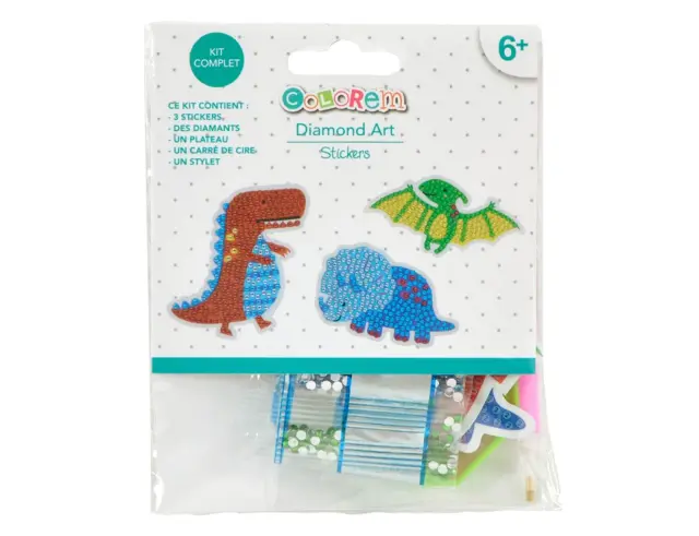 Παιδικό Σετ Χειροτεχνίας με διαμαντάκια Friendly Dinos Colorem - Ηλικίες 6 ετών και άνω WPER223 2