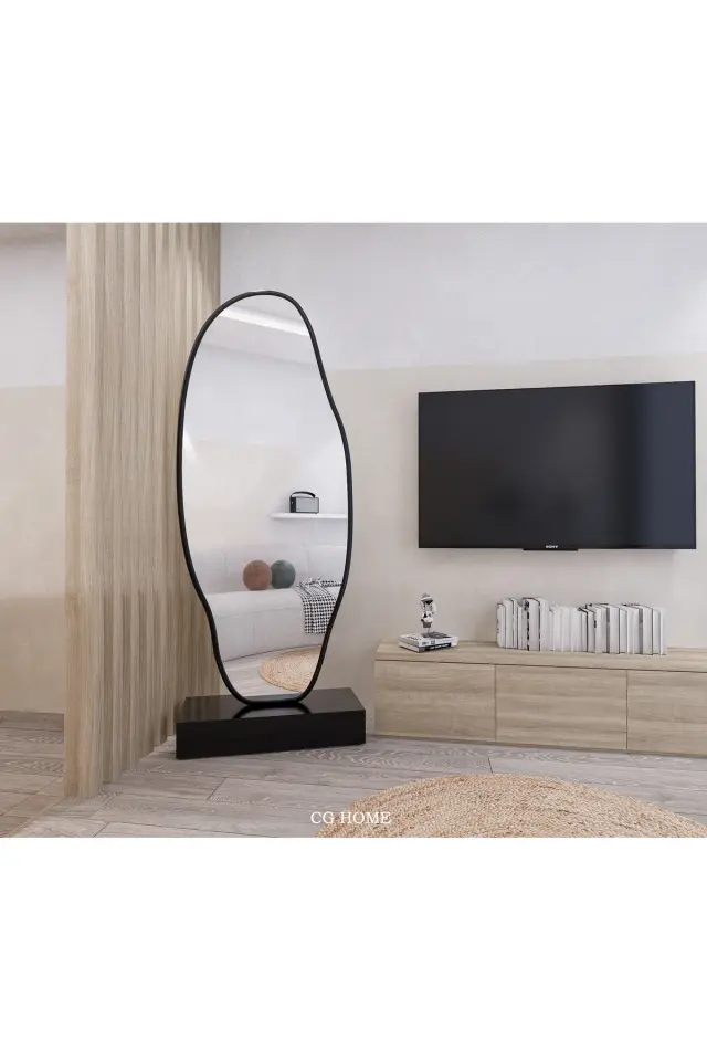 Stewehome Ασύμμετρος καθρέφτης με μαύρο MDF πλαίσιο 2