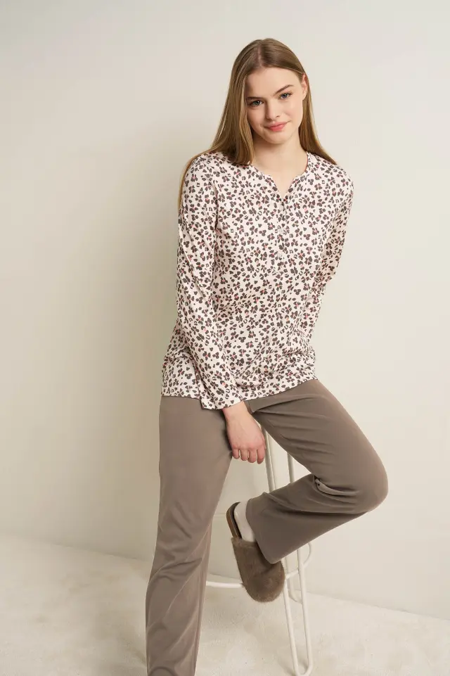 Vamp Γυναικεία Βαμβακερή Πιτζάμα Σεμιζιέ Animal Print 2