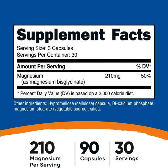 Nutricost Magnesium Glycinate 210 mg 90 Capsules 2