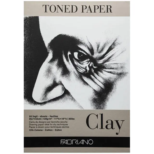 Μπλοκ Fabriano Toned Paper Clay για Ζωγραφική 120g/m² - A3 29.7x42cm - 50 Φύλλα