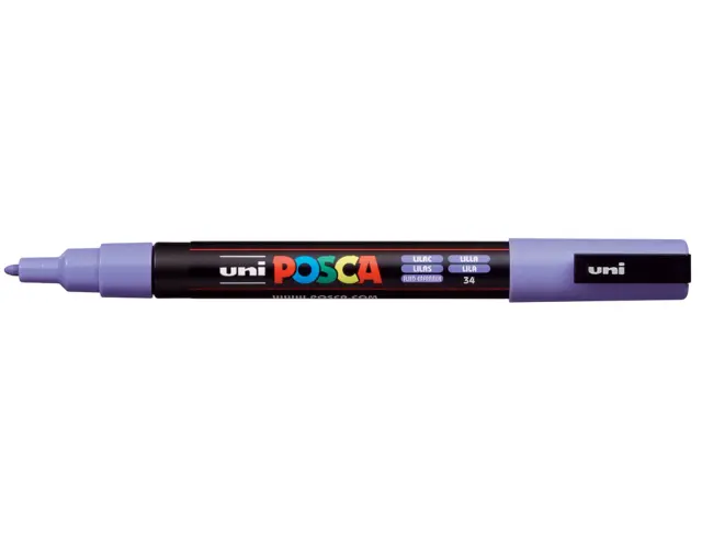 Μαρκαδόρος Σχεδίου Uni Posca PC-3M με πάχος μύτης 0.9-1.3mm - LilacPC-3M(E) - ΛIΛA
