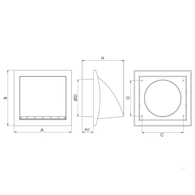 Europlast ND10FVA - Περσίδα Εξαερισμού Πλαστική Ανθρακί με Βαλβίδα Αντεπιστροφής 2