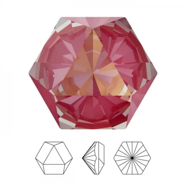 Swarovski 4699 Kaleidoscope Hexagon Fancy Stone Crystal Lotus Pink DeLite 14x16mm - 1τεμ