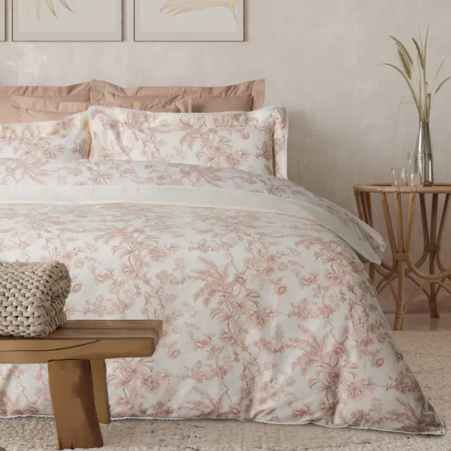 Σεντόνια σετ King size 250x270, 50x70+5 Cream - Terracotta 1717 Das Home