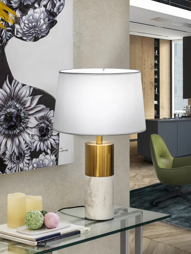 LUCIAN TABLE LAMP 1L WHITE MARBLE φωτιστικό επιτραπέζιο Άσπρο 3