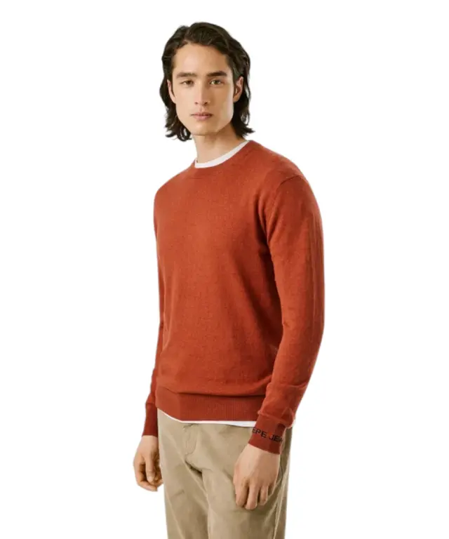 Pepe Jeans - Ανδρικό Πουλόβερ Βαμβακερό Andre Crew Neck PM7000013-262 Πορτοκαλί - S 2