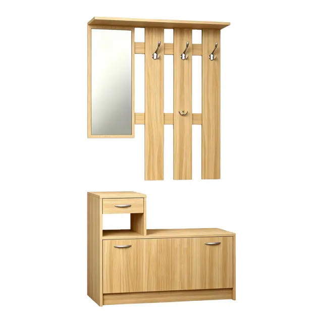 Έπιπλο εισόδου Jentia pakoworld με καθρέπτη sonoma MDF 113x100x89εκ 3