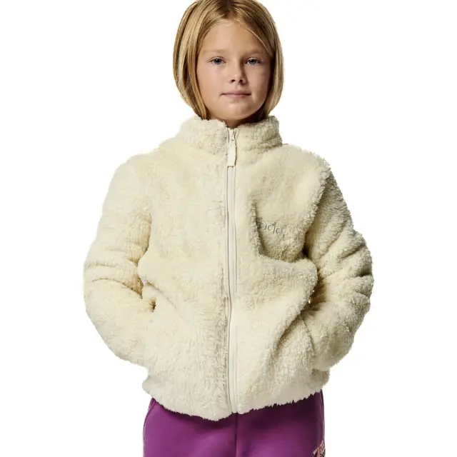 Body Action Girl's Fluffy Παιδική Ζακέτα Fleece Ecru - 9-10 χρονών