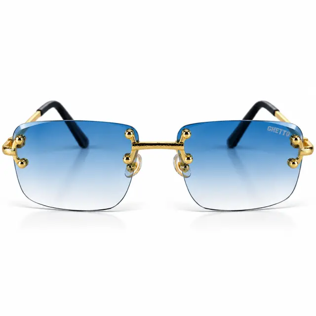 Ghetto Palette Sunglasses – Blue Gradient / Gold | Unisex