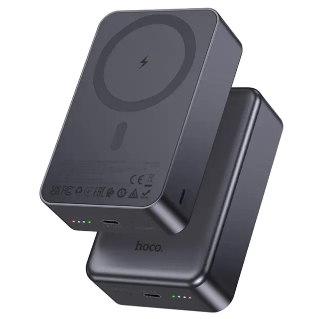 Power Bank Hoco J160B 20000mAh PD20W QC3.0 1xUSB-C με Ασύρματη Φόρτιση 15W και LED Ένδειξη Μπαταρίας Μαύρο