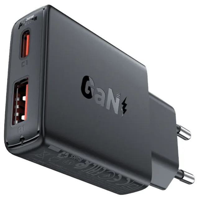 Φορτιστής Ταξιδίου Acefast A69 GaN Mini με 1xUSB-A + 1xUSB-C PD30W Μαύρος 3