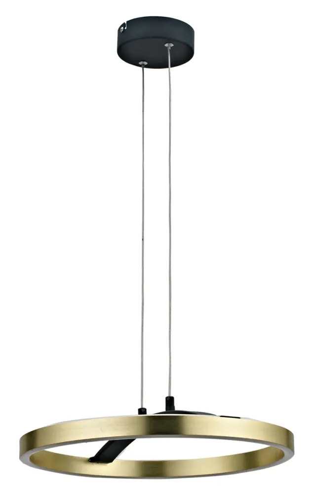 POWERTECH LED φωτιστικό οροφής HLL-0201, 29W, 4000K, Φ38x120cm, χρυσό/μαύρο