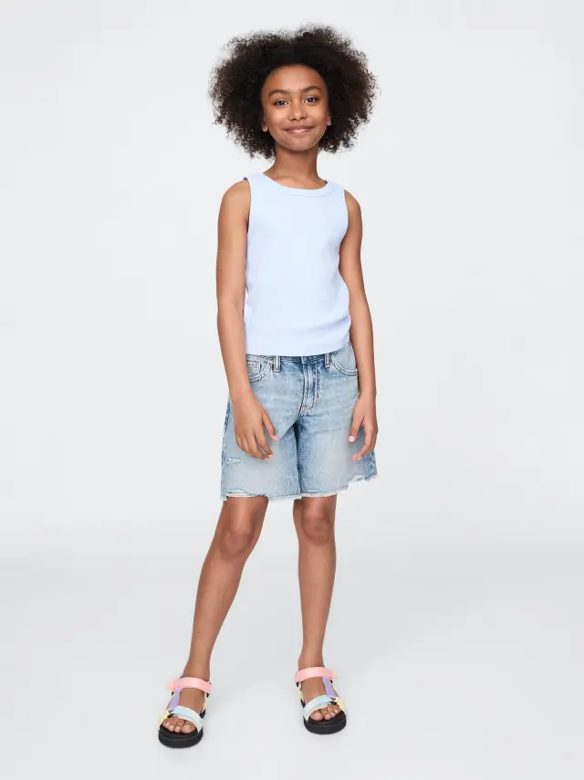 Παιδικό Low Rise Stride Denim Βερμούδα Σορτς Light wash