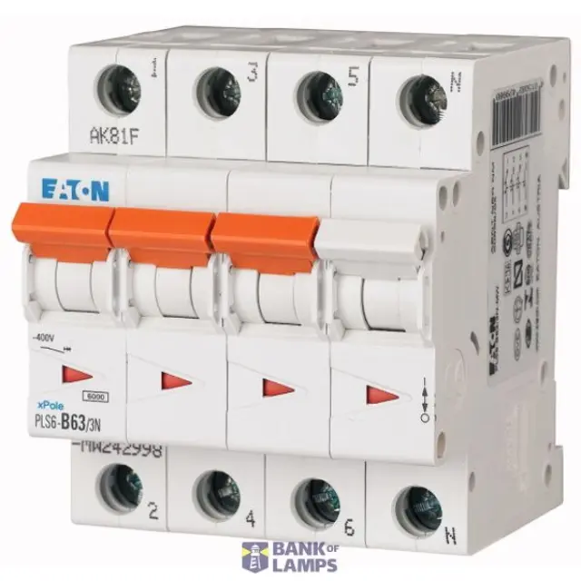 Miniature circuit breaker (MCB), 63 A, 3p+N, characteristic: B