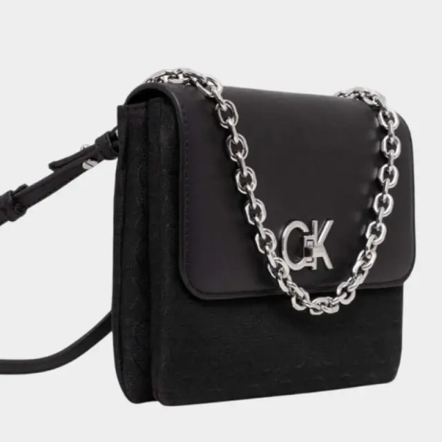 Calvin Klein - Γυναικεία Τσάντα Ck Re Lock Double Gusett K60K611877-0GK Μαύρο 2