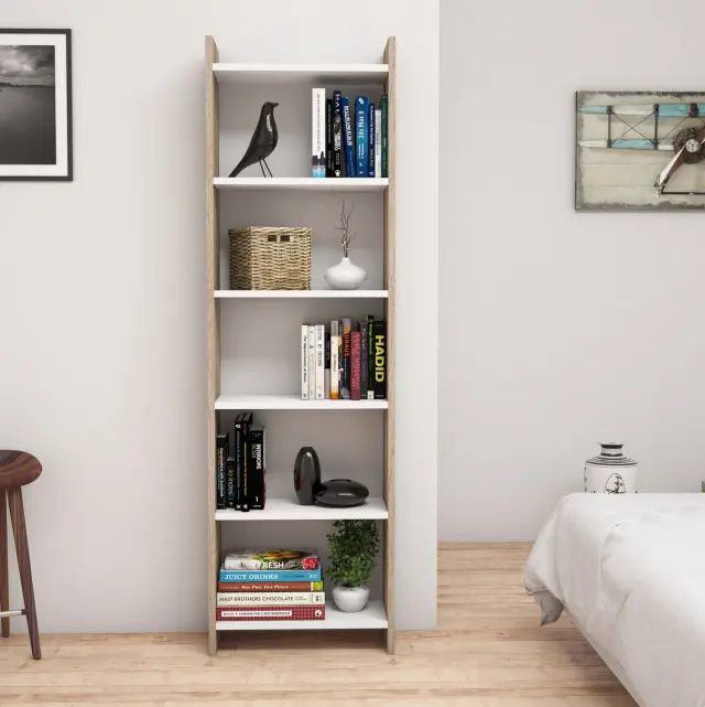 ΒΙΒΛΙΟΘΗΚΗ FB99226.12 ΜΕΛΑΜΙΝΗΣ SONΟMA-ΛΕΥΚΟ 48,5x22x160Υεκ. 3
