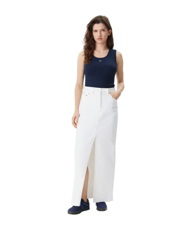 Tommy Hilfiger - Γυναικείο T-shirt Αμάνικο Rib Essential Tank Top Slim Fit DW0DW20673-C1G Μπλε Σκούρο 2