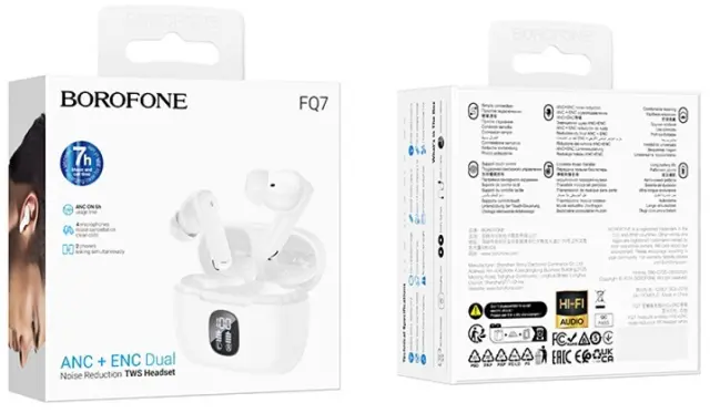 Borofone In-ear Bluetooth Handsfree Ακουστικά με Θήκη Φόρτισης Άσπρα FQ7 2