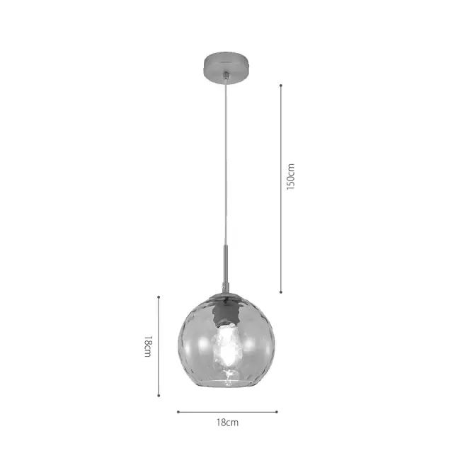 InLight Κρεμαστό φωτιστικό από διάφανο γυαλί 1XE27 D:18cm (4039-B-Transparent) 2