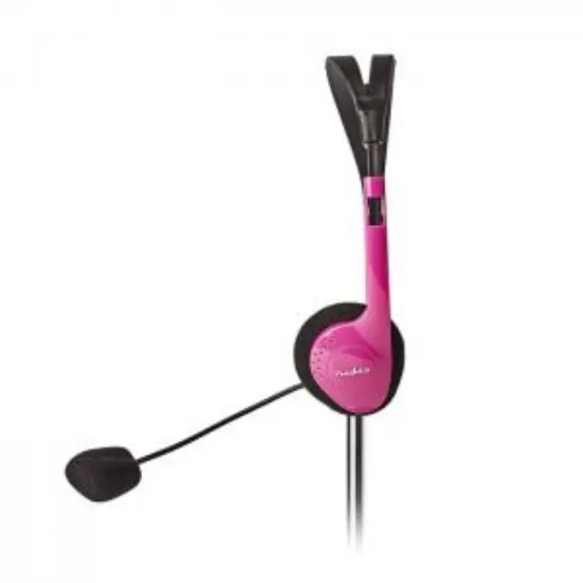 Στερεοφωνικό on-ear headset, με σύνδεση 2x3,5mm σε ροζ χρώμα. 3