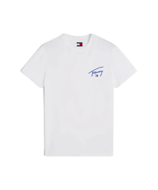 Tommy Hilfiger - Ανδρικό T-shirt Signature Chest Slim Fit DM0DM23550-YBL Λευκό
