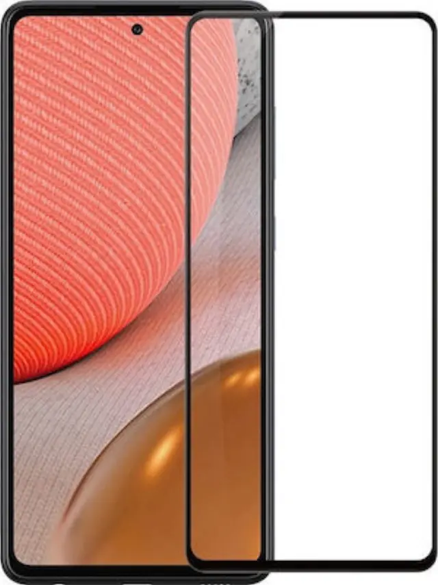 Samsung Galaxy A72 5G Full Cover with Full Glue 9H Tempered Glass Scrren Protector Black