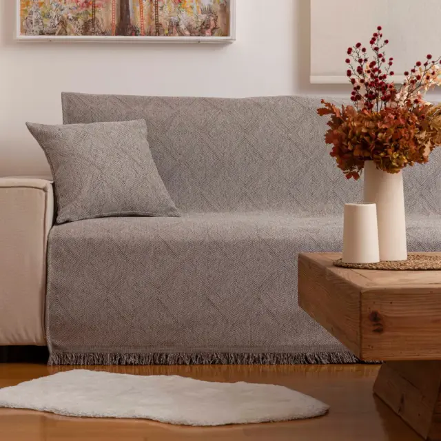 Ριχτάρι Σενίλ Τριθέσιο Bari Borea Home Textiles - Μπορντό - 180 x 300 cm