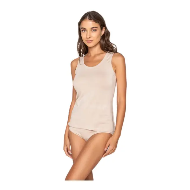 Luna Γυναικείο Φανελάκι Αμάνικο Micro Touch Comfort, Χρώμα Μπεζ