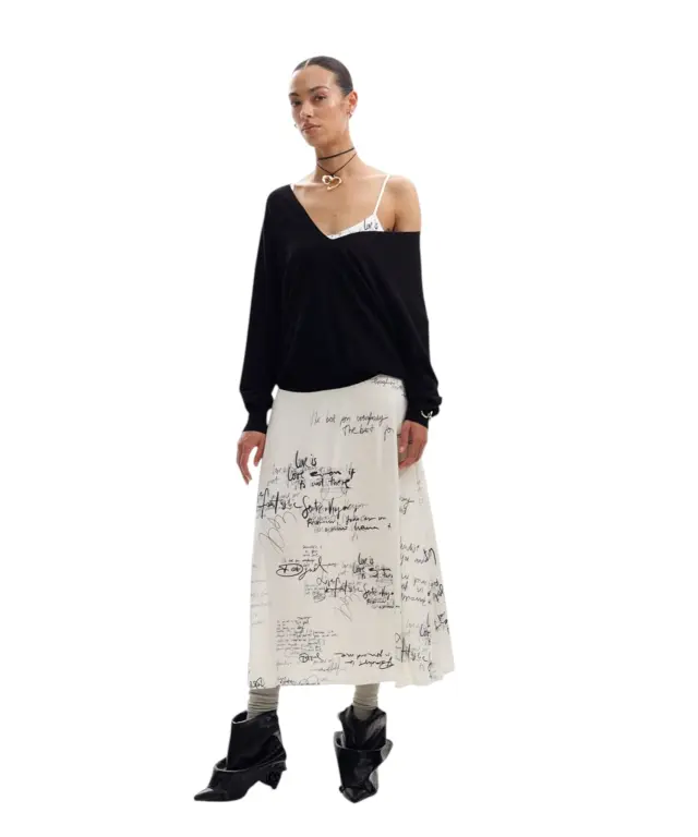 Desigual - Γυναικείο Μακρύ Φόρεμα Morisot 26SWVK33-1001 Λευκό 2