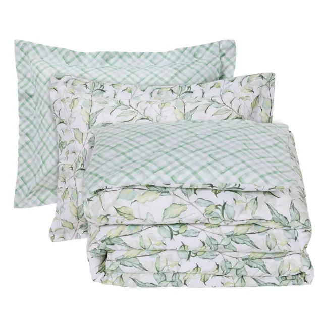 Σετ Σεντόνια 240x260 Υπέρδιπλα Daily Das Home 3173 Green-White 100% βαμβακερόΧωρίς Λάστιχο 3