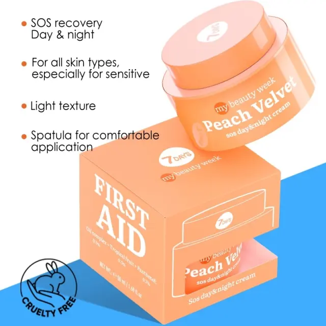 7Days Mb Peach Velvet Sos Day Night Cream Ενυδατική Κρέμα Ημέρας & Νύχτας 50ml 3